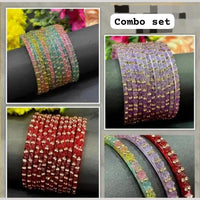 Pooja Bangles Austrian Stone Glass Fancy Bangles Set