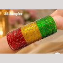 Pooja Bangles Austrian Stone Glass Fancy Bangles Set