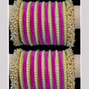 Pooja Bangles Premium Velvet Pearl Bangles Set For Women