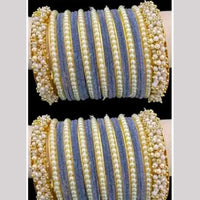 Pooja Bangles Premium Velvet Pearl Bangles Set For Women