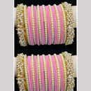 Pooja Bangles Premium Velvet Pearl Bangles Set For Women
