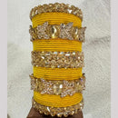 Pooja Bangles Premium Crystal Stone Velvet Bangles Set For Women