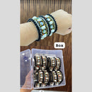 Pooja Bangles Oxidised Plated Mirror And Shell Openable Kada