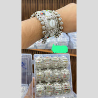 Pooja Bangles Oxidised Plated Mirror And Shell Ghungroo Openable Kada