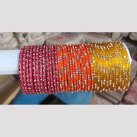 Pooja Bangles Glass Fancy Austrian Stone Bangles Set 