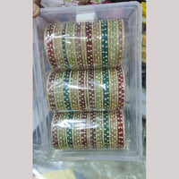 Pooja Bangles Glass Fancy Austrian Stone Bangles Set 