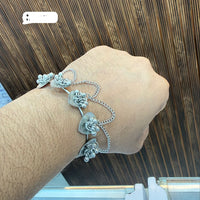 Pooja Bangles Premium Oxidised Plated Pearl Openable Kada for Women