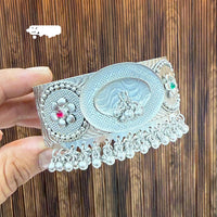 Pooja Bangles Premium Oxidised Pota And Ghungroo Openable Kada for Women