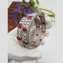 Pooja Bangles Vintage Oxidised Plated Pota Stone Bangles Set