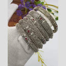 Pooja Bangles Vintage Oxidised Plated Pota Stone Bangles Set