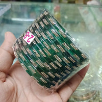 Pooja Bangles Sparkling Austrian Stone Designer Bangles Set 