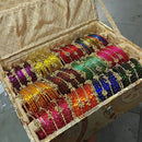 Pooja Bangles Multi Color Raindrop Kashmiri Bangles Set Without Box 