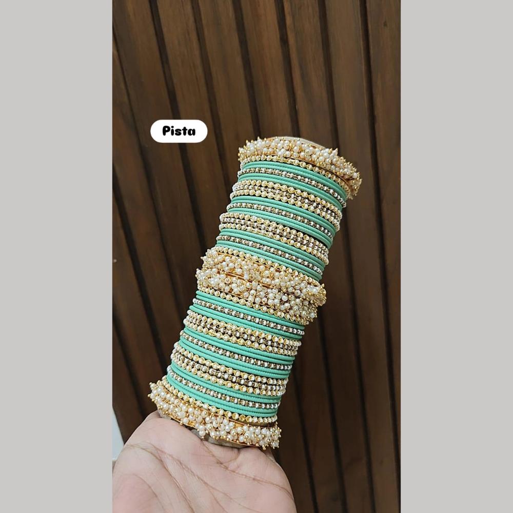 Pooja Bangles Elegant Pearl Bridal Bangles Set for Women