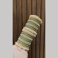 Pooja Bangles Elegant Pearl Bridal Bangles Set for Women