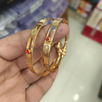 Pooja Bangles Premium Pota Stone Adjustable Bangles Set