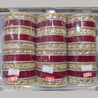 Pooja Bangles Acrylic Kundan Stone Wedding Wear Bangles Set
