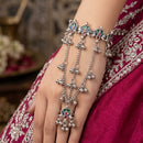 Pooja Bangles Oxidised Plated Meenakari Hath Panja Jewellery Navratri Special