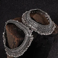 Pooja Bangles Ethnic Oxidised Plated Ghungroo Payal \Anklet  