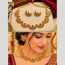 Pooja Bangles Elegant Pota Stone Necklace Set 