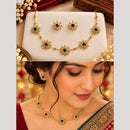 Pooja Bangles Elegant Pota Stone Necklace Set 