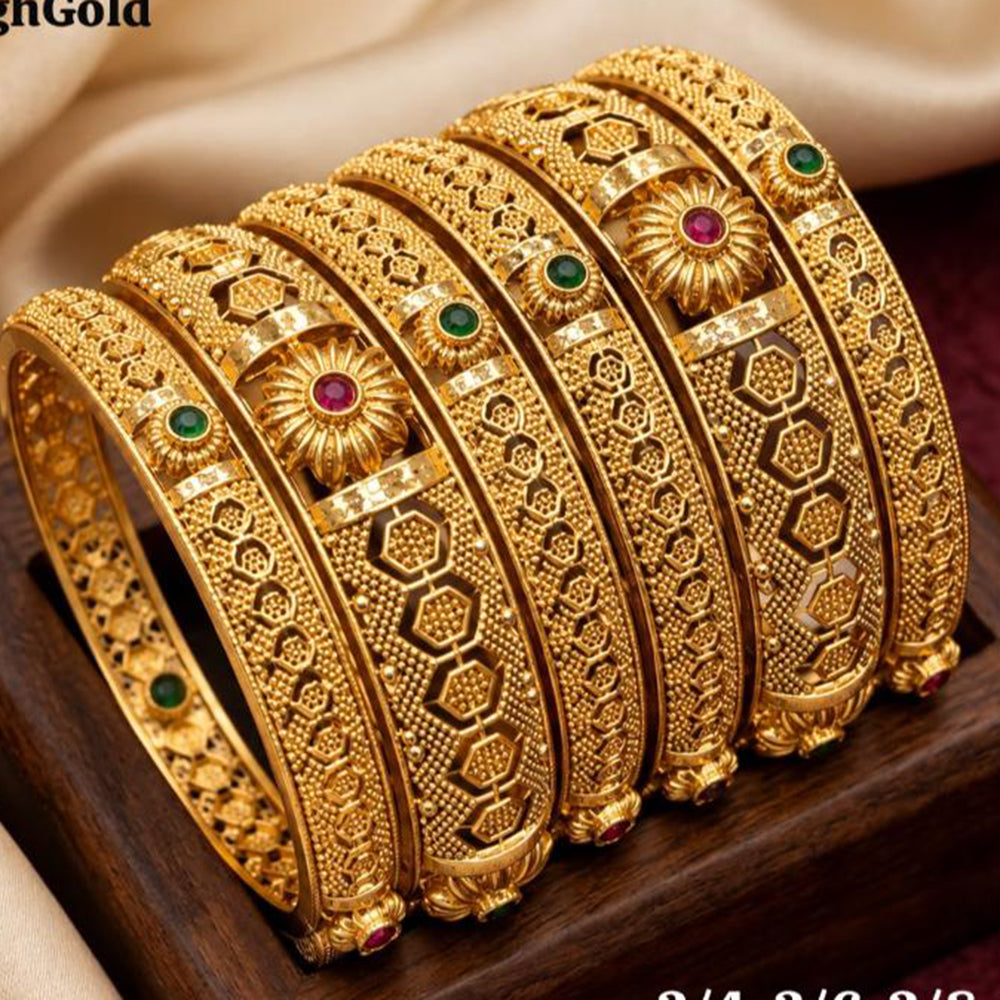 Pooja Bangles Premium Pota Stone Bangles Set
