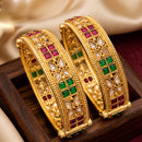 Pooja Bangles Premium Pota Stone Openable Bangles Set