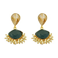 Darshana Jewels Gold Plated Crystal Dangler Earrings