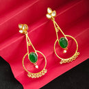 Darshana Jewels Gold Plated Kundan Stone And Pearls Dangler Earrings