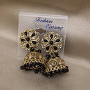 Hira Collections Gold Plated Crystal Stone And Beads Jhumki Earrings