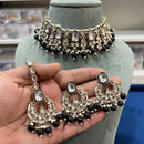 Hira Collections Gold Plated Kundan Stone And Pearls Choker Necklace Set
