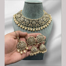 Hira Collections Gold Plated Crystal Stone And Beads Necklace Set