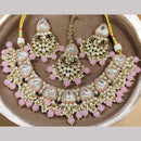 Hira Collections Gold Plated Kundan Stone And Beads Necklace Set