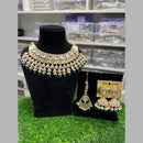Hira Collections Gold Plated Kundan Stone And Beads Necklace Set