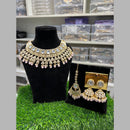 Hira Collections Gold Plated Kundan Stone And Beads Necklace Set