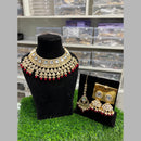 Hira Collections Gold Plated Kundan Stone And Beads Necklace Set
