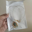 Hira Collection Gold Plated Kundan Stone And Pearl Invisible Necklace Set