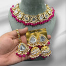 Hira Collections Gold Plated Royal Kundan Stone And Beads Necklace Set