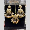Hira Collection Gold Plated Beads Earring With Maangtikka