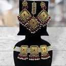 Hira Collections Gold Plated Pota Stone And Pearls Choker Necklace Set