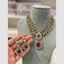 Hira Collection Gold Plated Pota Stone Necklace Set