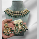 Hira Collections Crystal And Pearls Beads Necklace Set