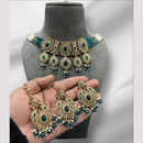 Hira Collections Elegant Crystal Stones And Pearls  Necklace Set