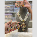 Hira Collections Empress Elegance Crystal Stone And Pearl Rani Har Long Neckalce Set