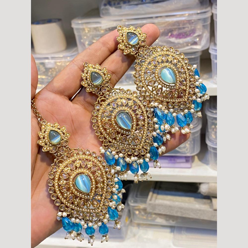 Hira Collections Elegant Crystal Stone Necklace Set with Matching Earrings for Festive Wear