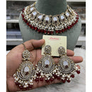 Hira Collections Charming Austrian Stone and Resin Necklace Set for Festive Celebrations