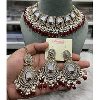 Hira Collections Charming Austrian Stone and Resin Necklace Set for Festive Celebrations