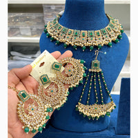 Hira Collections Designer Crystal Beads Necklace Set Perfect for Weddings & Festive Occasions