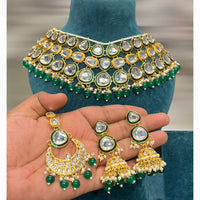 Hira Collections Maharani Kundan Necklace Set with and Jhumkis