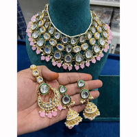 Hira Collections Maharani Kundan Necklace Set with and Jhumkis