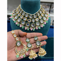 Hira Collections Maharani Kundan Necklace Set with and Jhumkis